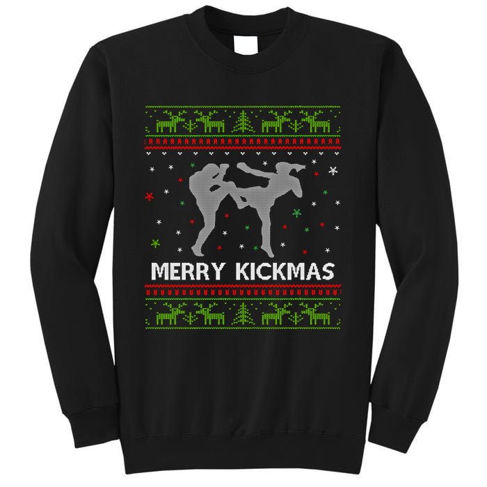 Kickboxer Fighter Merry Kickmas Kickboxing Ugly Christmas Gift Sweatshirt