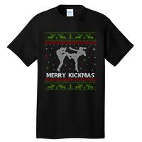 Kickboxer Fighter Merry Kickmas Kickboxing Ugly Christmas Gift Tall T-Shirt