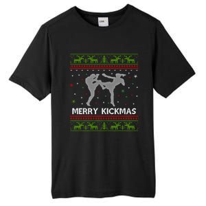 Kickboxer Fighter Merry Kickmas Kickboxing Ugly Christmas Gift Tall Fusion ChromaSoft Performance T-Shirt