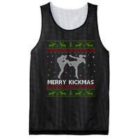 Kickboxer Fighter Merry Kickmas Kickboxing Ugly Christmas Gift Mesh Reversible Basketball Jersey Tank