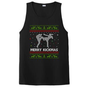 Kickboxer Fighter Merry Kickmas Kickboxing Ugly Christmas Gift PosiCharge Competitor Tank