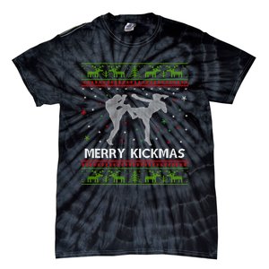 Kickboxer Fighter Merry Kickmas Kickboxing Ugly Christmas Gift Tie-Dye T-Shirt