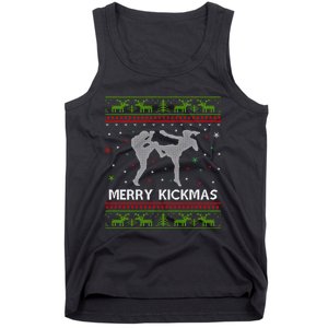 Kickboxer Fighter Merry Kickmas Kickboxing Ugly Christmas Gift Tank Top