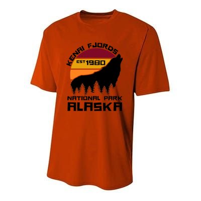 Kenai Fjords National Park Alaska Wolf Nature Outdoors Gift Youth Performance Sprint T-Shirt