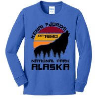 Kenai Fjords National Park Alaska Wolf Nature Outdoors Gift Kids Long Sleeve Shirt