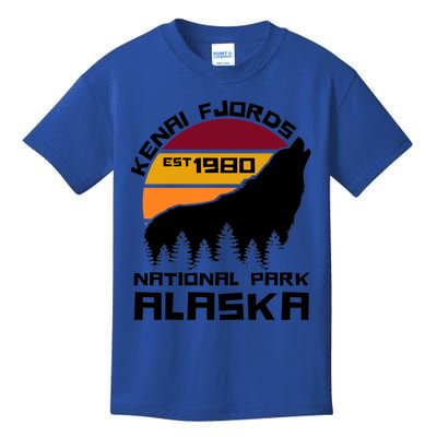 Kenai Fjords National Park Alaska Wolf Nature Outdoors Gift Kids T-Shirt