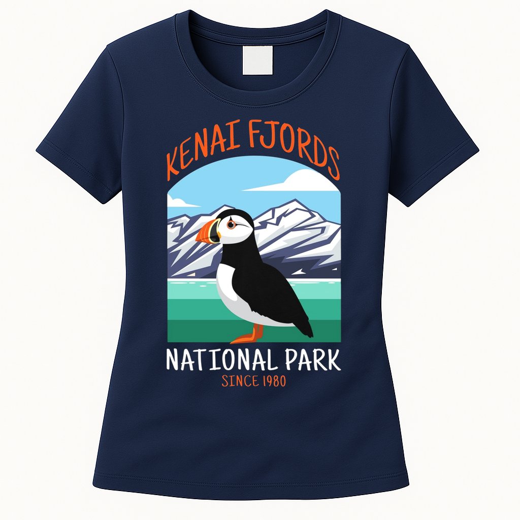 Kenai Fjords National Park Us Puffin Bird Alaska Womens T-Shirt