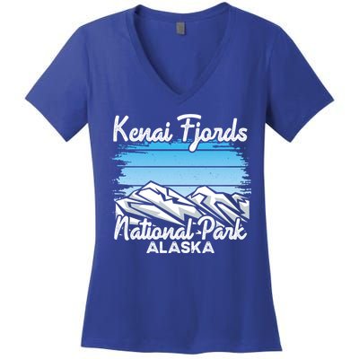 Kenai Fjords National Park Alaska Explore Nature Hiking Gift Women's V-Neck T-Shirt