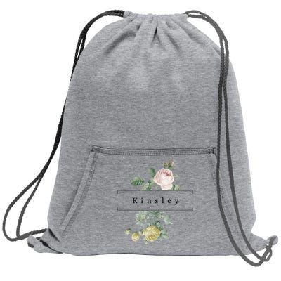 Kinsley First Name Vintage Roses Wedding Shower Kinsley Cool Gift Sweatshirt Cinch Pack Bag