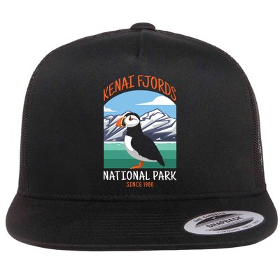 Kenai Fjords National Park Us Puffin Bird Alaska Gift Flatbill Hat
