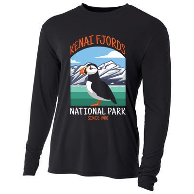 Kenai Fjords National Park Us Puffin Bird Alaska Gift Cooling Performance Long Sleeve Crew