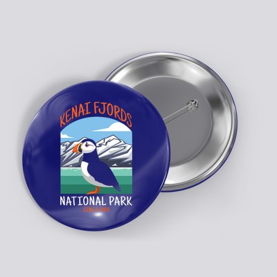 Kenai Fjords National Park Us Puffin Bird Alaska Gift Button