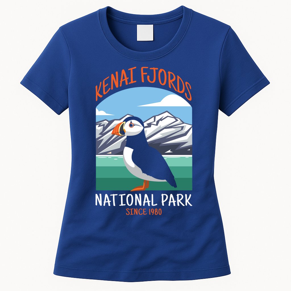 Kenai Fjords National Park Us Puffin Bird Alaska Gift Womens T-Shirt