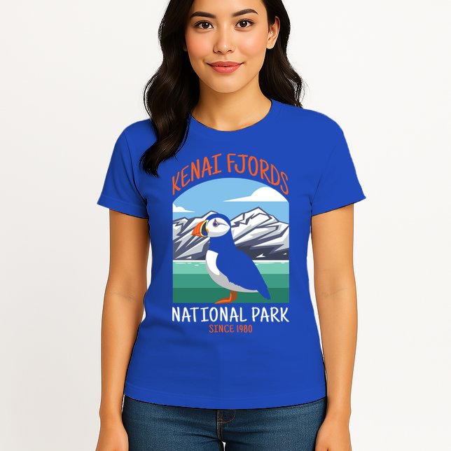 Kenai Fjords National Park Us Puffin Bird Alaska Gift Womens T-Shirt