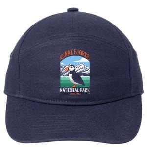 Kenai Fjords National Park Us Puffin Bird Alaska Gift 7-Panel Snapback Hat