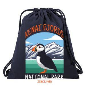 Kenai Fjords National Park Us Puffin Bird Alaska Gift Drawstring Bag