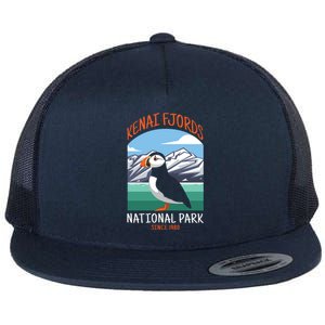 Kenai Fjords National Park Us Puffin Bird Alaska Gift Flat Bill Trucker Hat