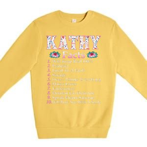 Kathy First Name Kathy Facts Floral Premium Crewneck Sweatshirt