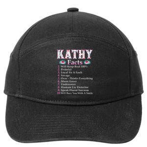 Kathy First Name Kathy Facts Floral 7-Panel Snapback Hat