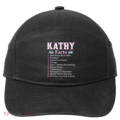 Kathy First Name Kathy Facts Floral 7-Panel Snapback Hat