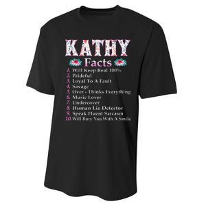 Kathy First Name Kathy Facts Floral Performance Sprint T-Shirt