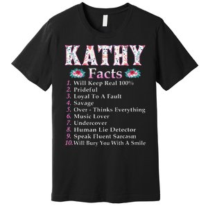 Kathy First Name Kathy Facts Floral Premium T-Shirt