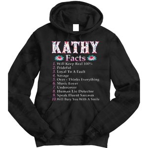 Kathy First Name Kathy Facts Floral Tie Dye Hoodie