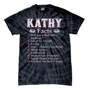 Kathy First Name Kathy Facts Floral Tie-Dye T-Shirt