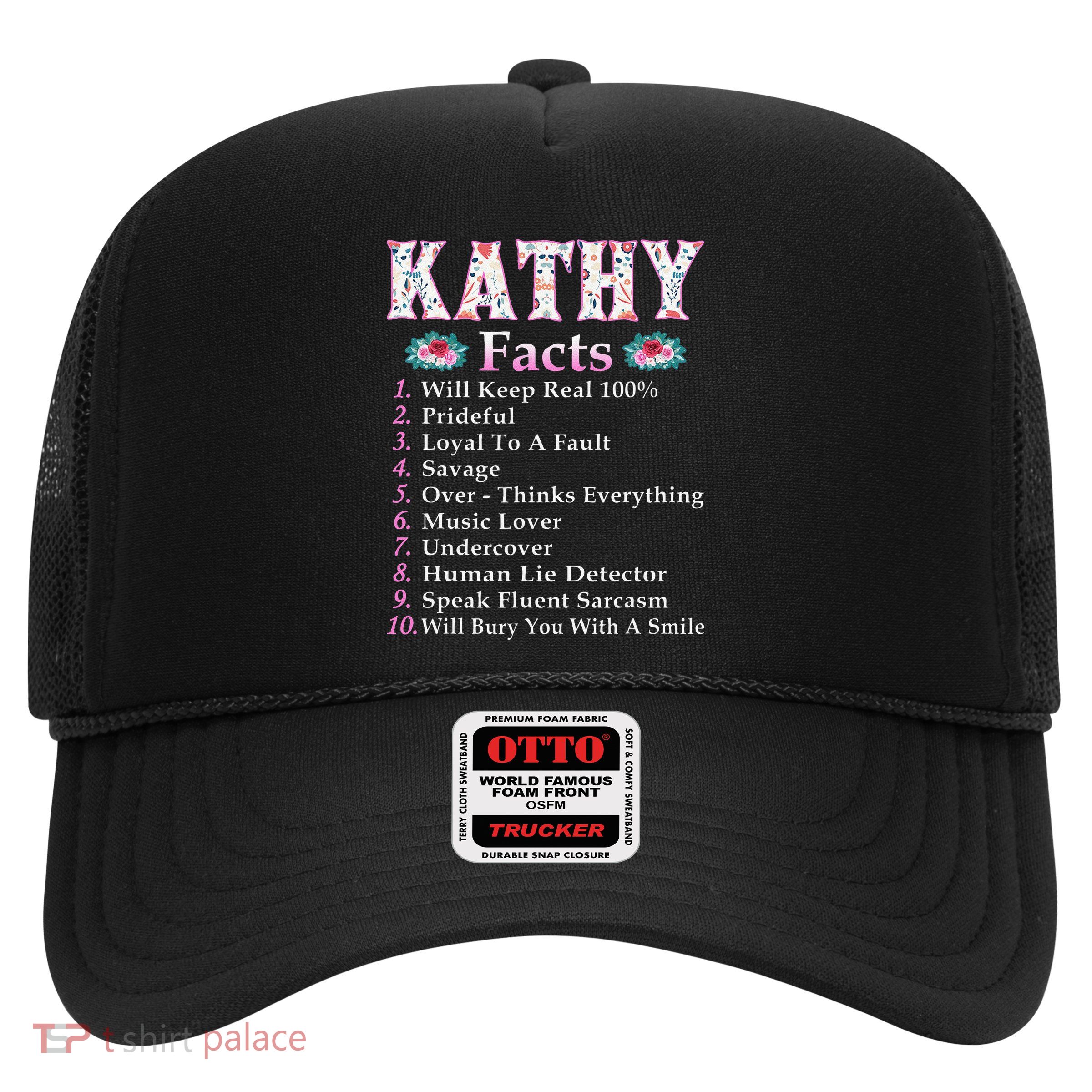 Kathy First Name Kathy Facts Floral Trucker Hat