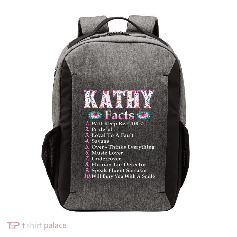 Kathy First Name Kathy Facts Floral Vector Backpack