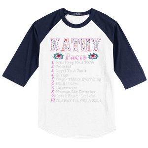 Kathy First Name Kathy Facts Floral Baseball Sleeve Shirt