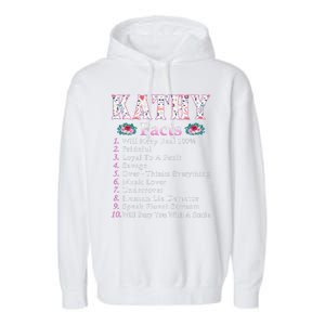 Kathy First Name Kathy Facts Floral Garment-Dyed Fleece Hoodie