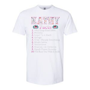 Kathy First Name Kathy Facts Floral Softstyle CVC T-Shirt