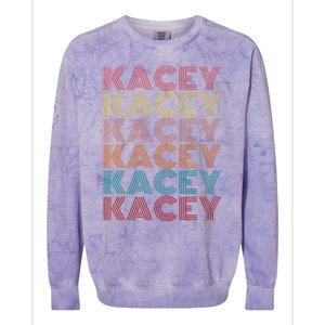 Kacey First Name Kacey Retro Colorblast Crewneck Sweatshirt