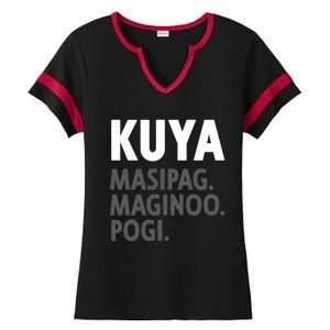 Kuya Filipino Older Brother Or Elder Brother Great Gift Funny Gift Ladies Halftime Notch Neck Tee