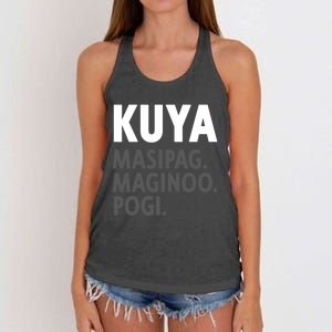 Kuya Filipino Older Brother Or Elder Brother Great Gift Funny Gift Women's Knotted Racerback Tank