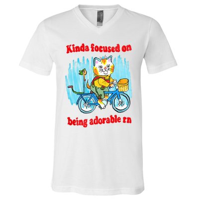 Kinda Focused On Being Adorable V-Neck T-Shirt