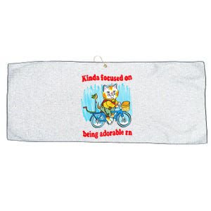 Kinda Focused On Being Adorable Large Microfiber Waffle Golf Towel