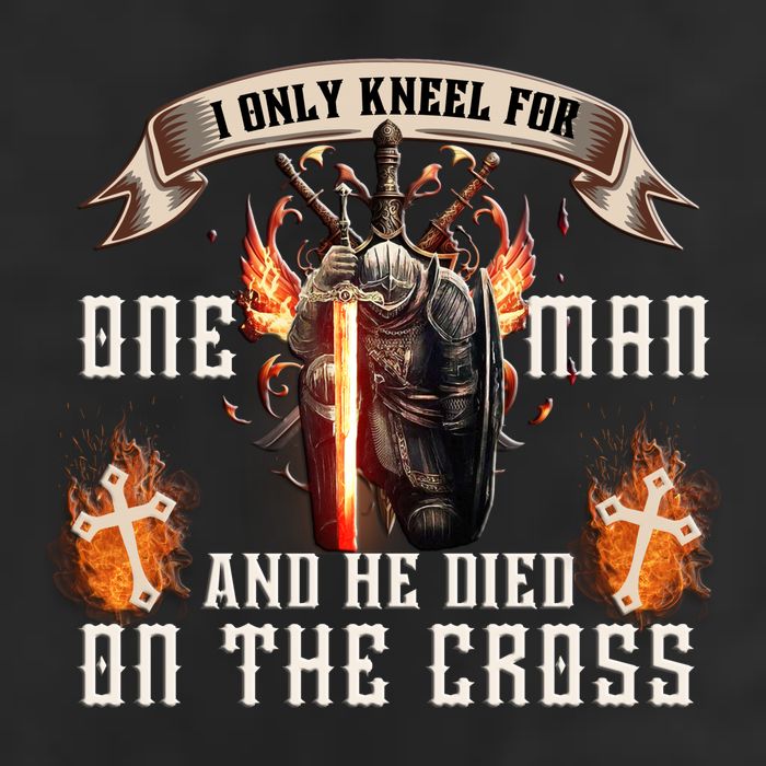 Kneel For One Man And He Died On The Cross 7 Panel Mesh Trucker Snapback Hat