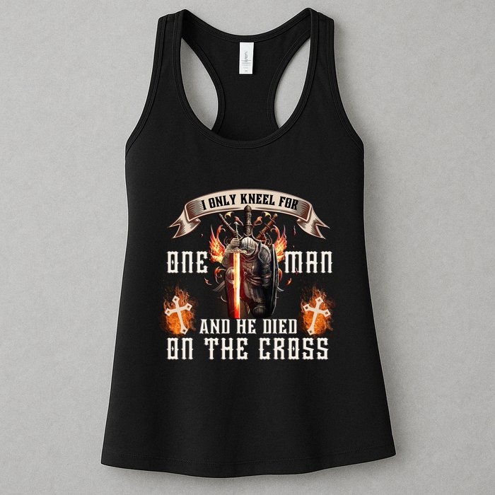 Kneel For One Man And He Died On The Cross Womens Tank Top