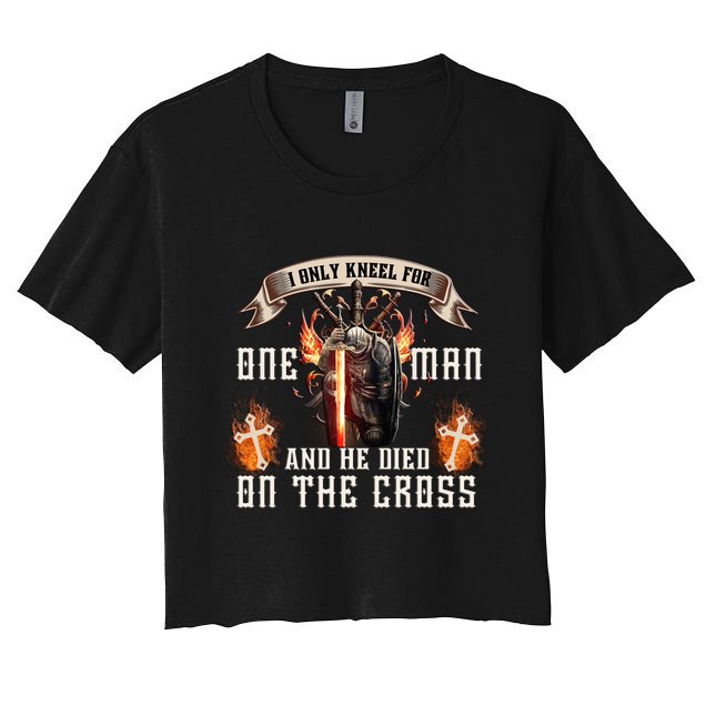 Kneel For One Man And He Died On The Cross Crop Top