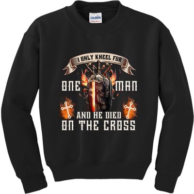 Kneel For One Man And He Died On The Cross Kids Sweatshirt