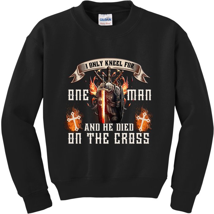 Kneel For One Man And He Died On The Cross Kids Sweatshirt