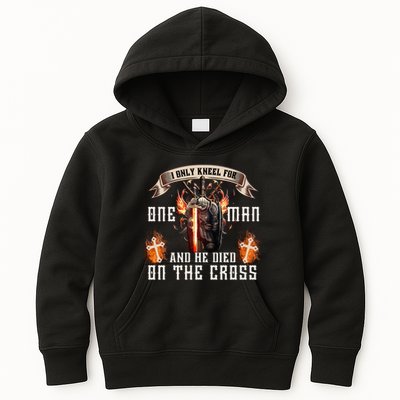 Kneel For One Man And He Died On The Cross Kids Hoodie