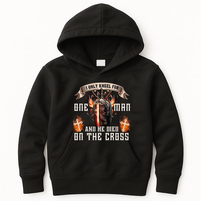 Kneel For One Man And He Died On The Cross Kids Hoodie