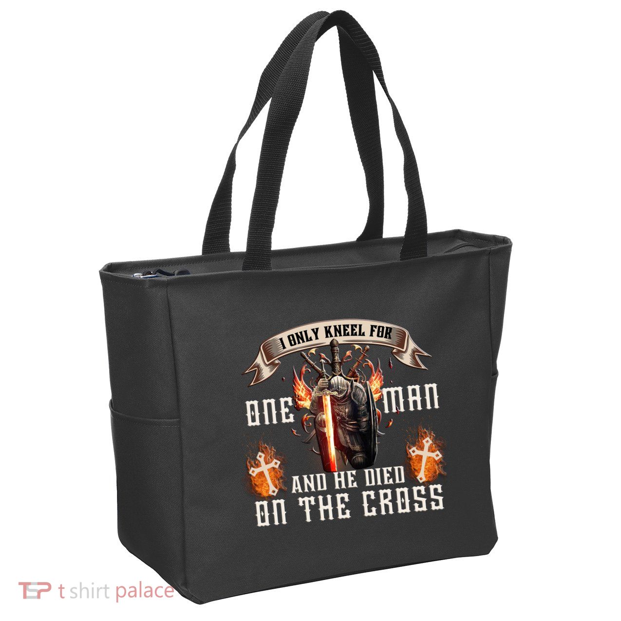 Kneel For One Man And He Died On The Cross Zip Tote Bag