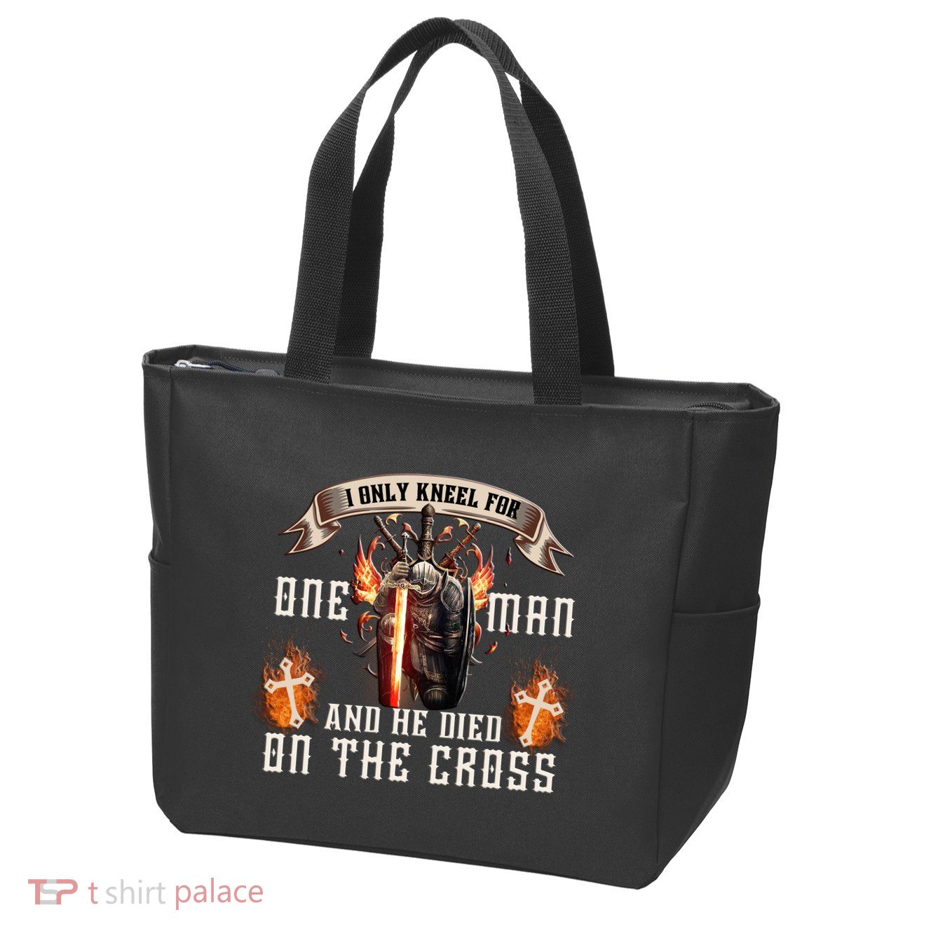Kneel For One Man And He Died On The Cross Zip Tote Bag