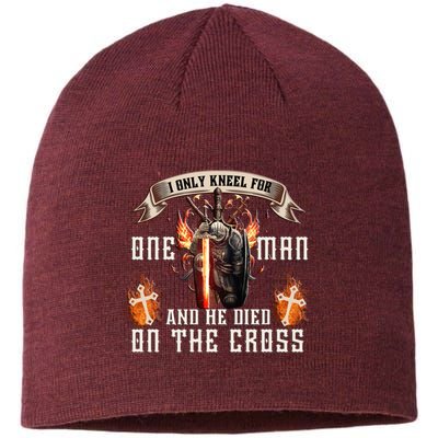 Kneel For One Man And He Died On The Cross Sustainable Beanie