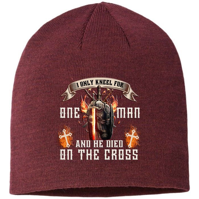 Kneel For One Man And He Died On The Cross Sustainable Beanie