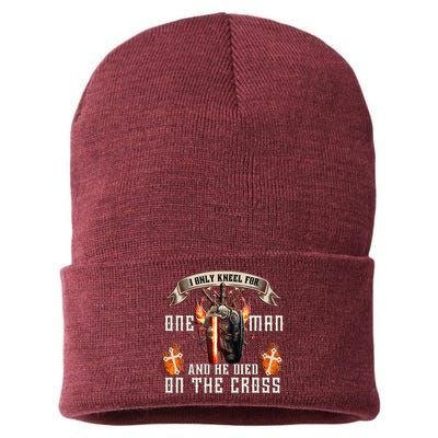 Kneel For One Man And He Died On The Cross Sustainable Knit Beanie